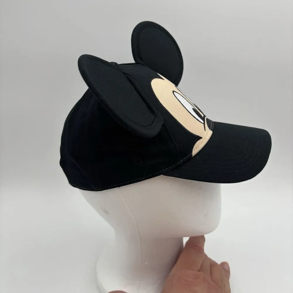 Disney Mickey Mouse Black Ears Snapback Hat Adult One Size Cotton Baseball Cap